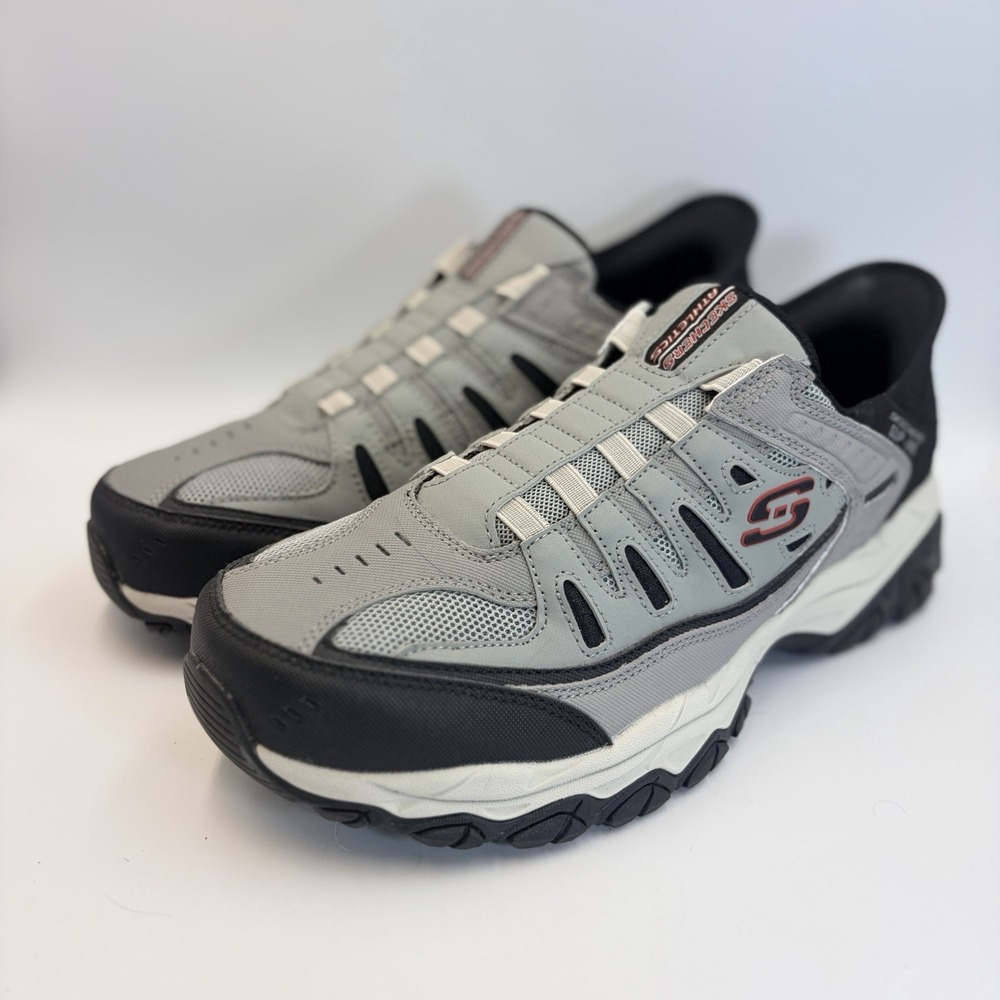 Skechers After Burn M. Fit Ridgeburn Gray Black Slip-Ins Mens 11.5 237563WW